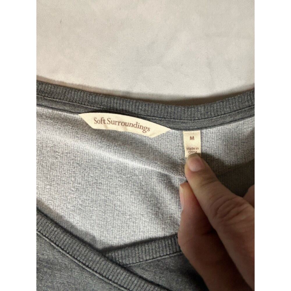 Soft Surroundings Cold Shoulder Terry Cloth Sweatshirt Womens Size Medium Gray - Picture 4 of 8
